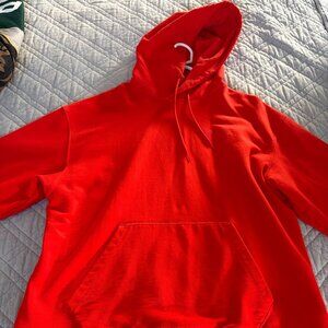 Y-3 Yohji Yamamoto x Adidas Oversized CL Classic Logo Hood Red Medium